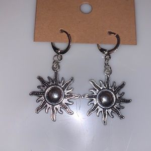 Sun silver hoops